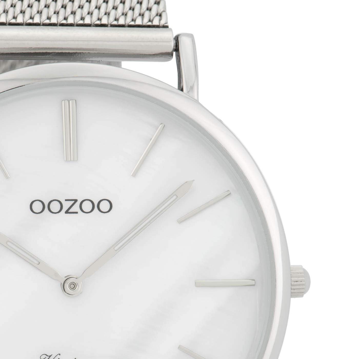Жіночий годинник Oozoo Vintage з міланським металевим ремінцем і перламутровим циферблатом 40 мм, фото №4