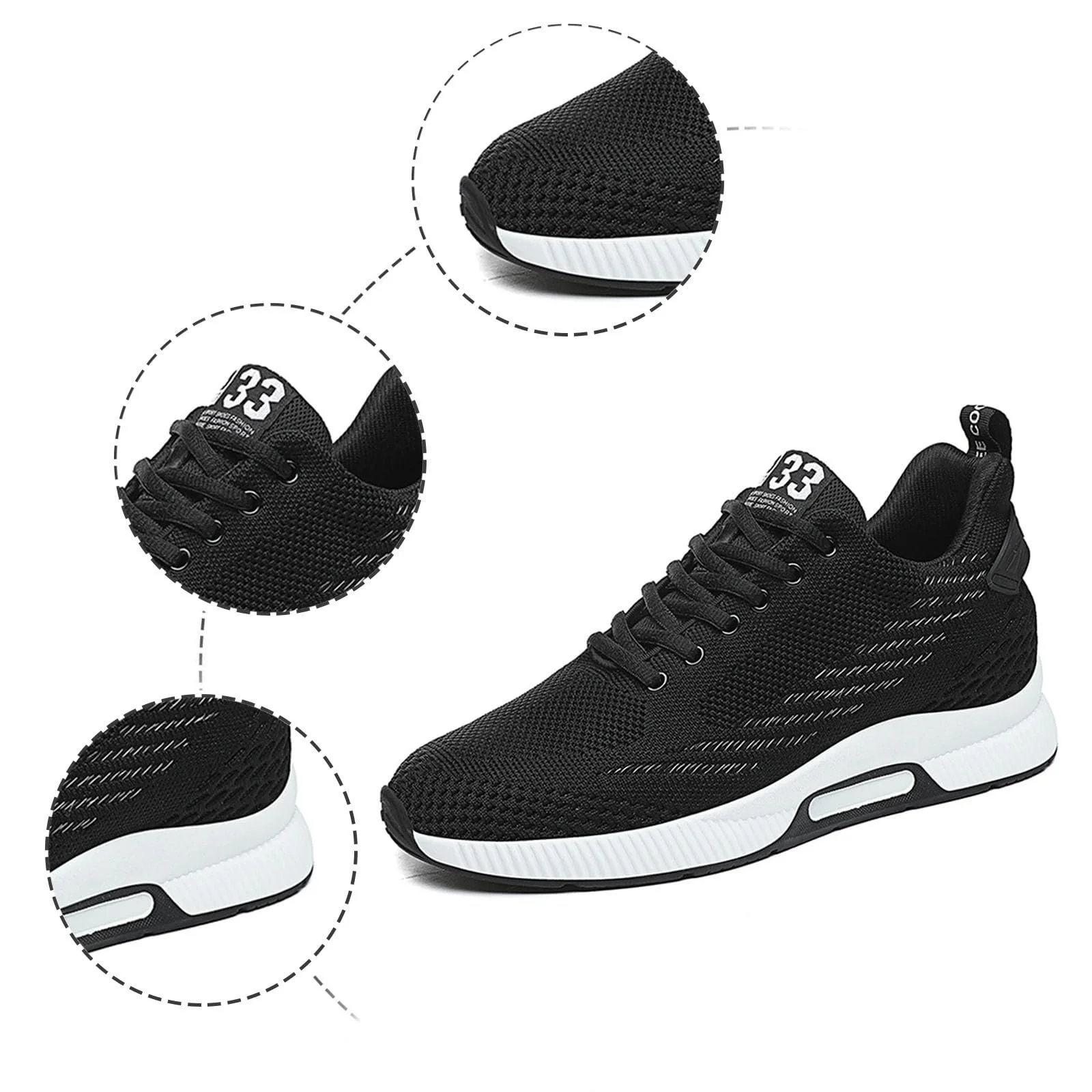 Кросівки Elevate Shoes Elevator Step Ups Increase Invisible Elevator Shoes The Larger Trainers Breeze Jogging Shoes Mesh, фото №4