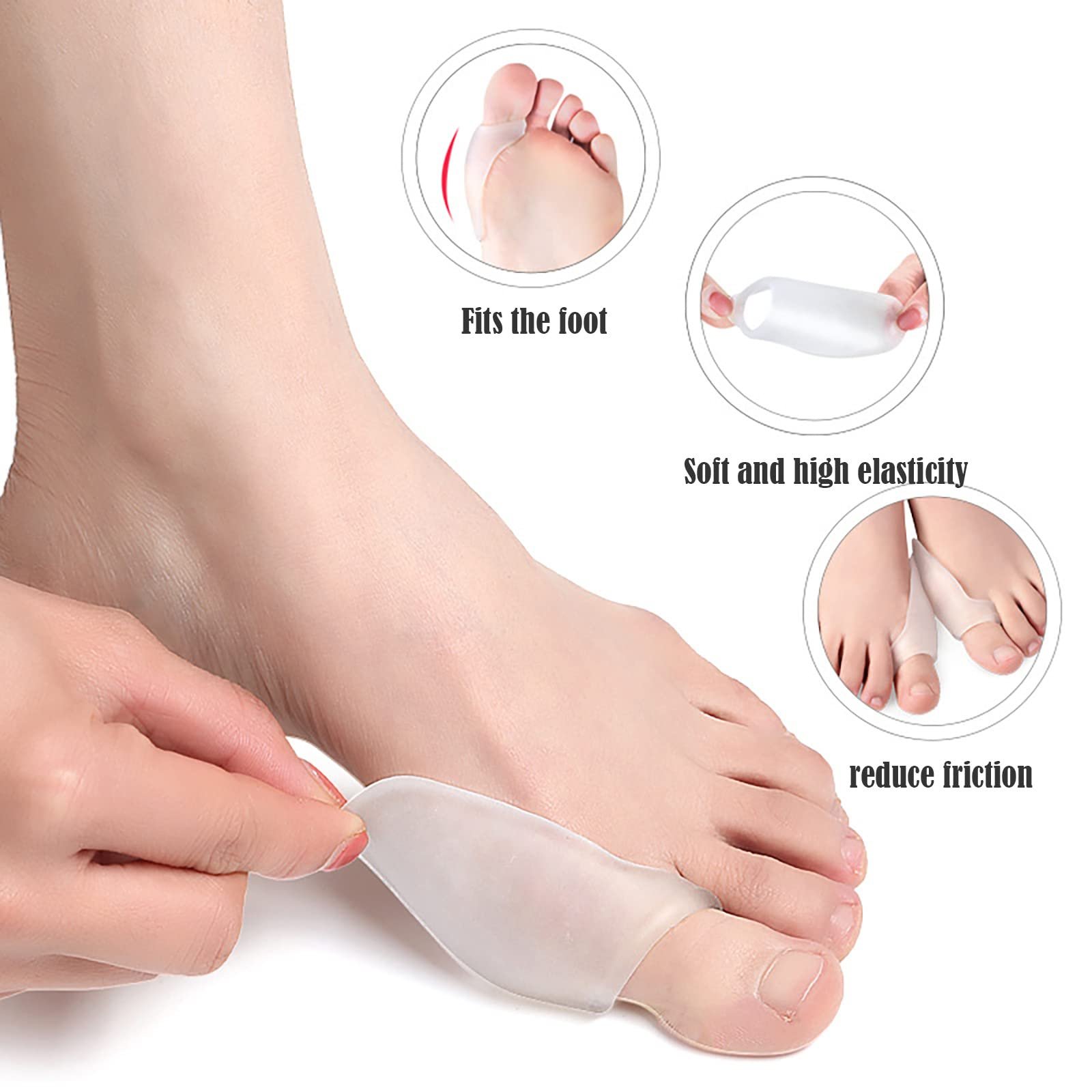 Комплект рукавів для захисту від вальгусної деформації 3 шт., нехірургічна корекція Hallux Valgus, фото №3