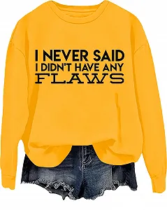 Женский свитшот с капюшоном I Never Said I Didn't Have Any Flaws Sweatshirt & Hoodie Lustiges Grafik-Shirt, l", ", ", ", яркий юмористический свитшот - Фото 1