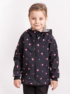 Дитяча куртка софтшелл Unuo Basic Fleece Квіти чорний synthetic.ua - Фото 1