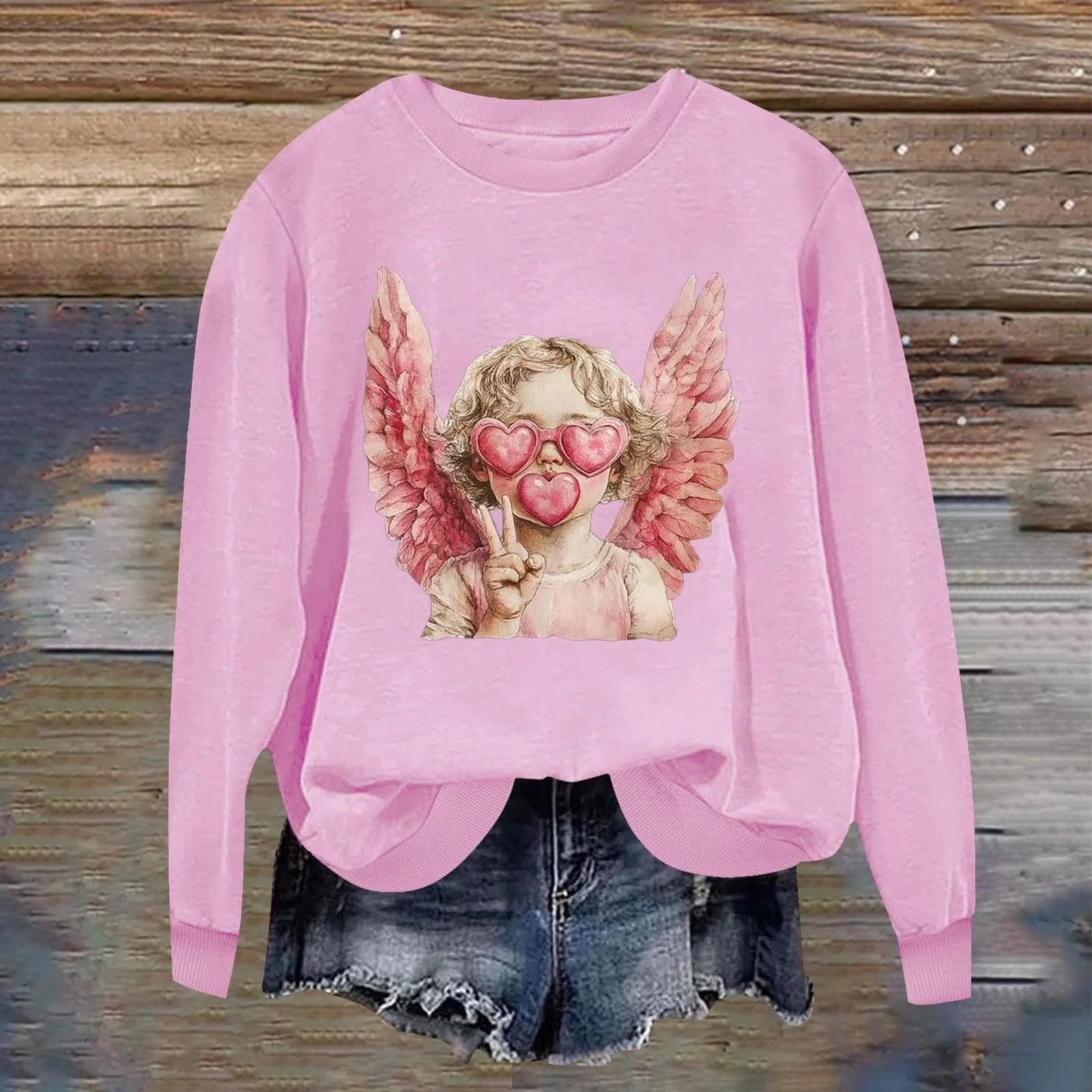 Жіночий Топ з Довгими Рукавами, Жіноча Толстовка з Бантом на День Святого Валентина, фото №3