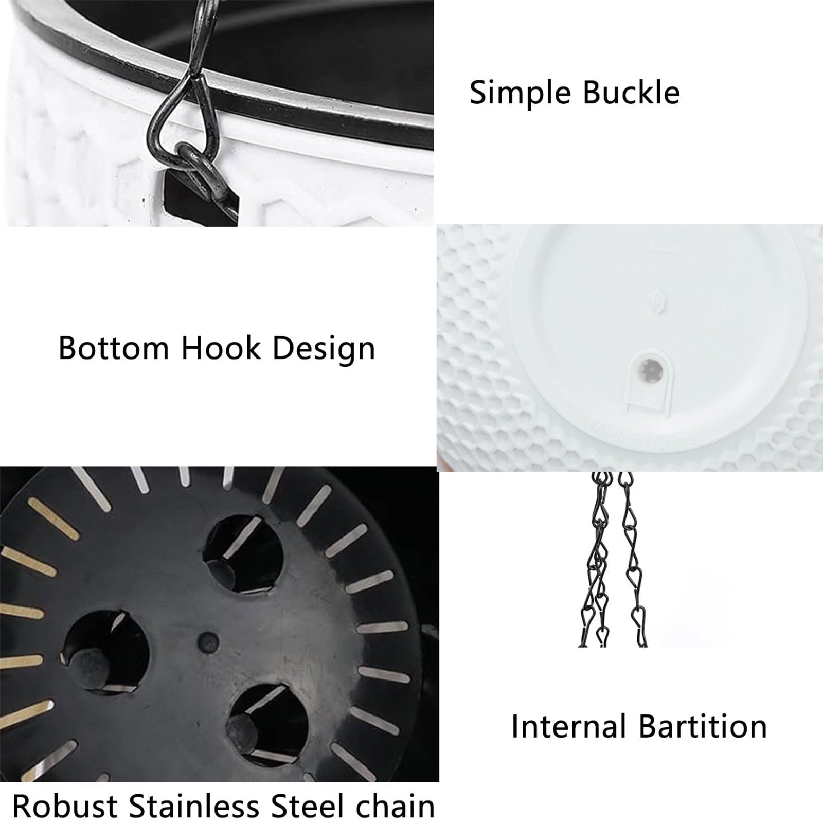 Підвісні горщики для квітів Набір 2 шт. Пластик Коричневий з дренажем, фото №3