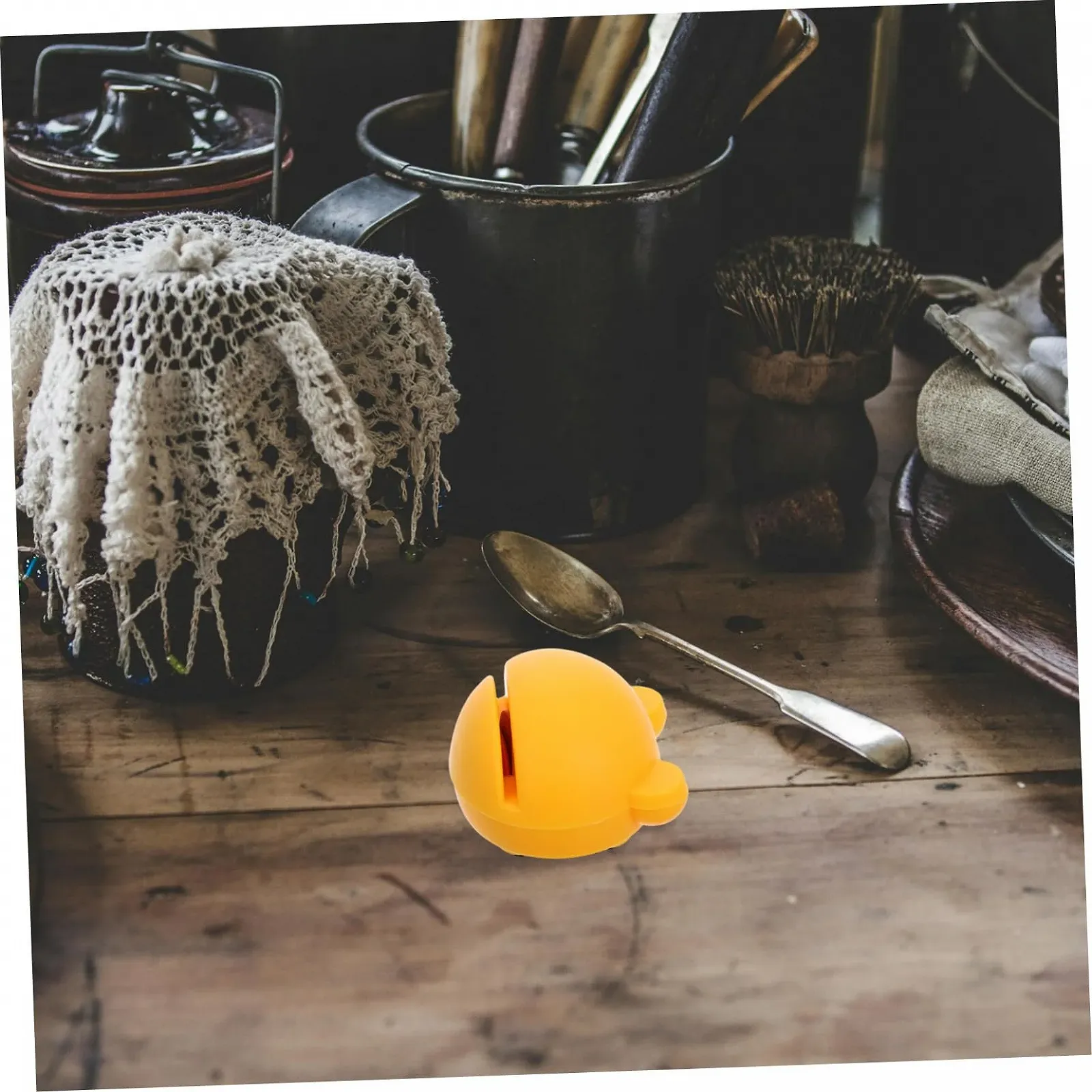 Ручна точилка для ножів Amosfun дворівнева для кухонних ножів та ножиць нековзна портативна, фото №4