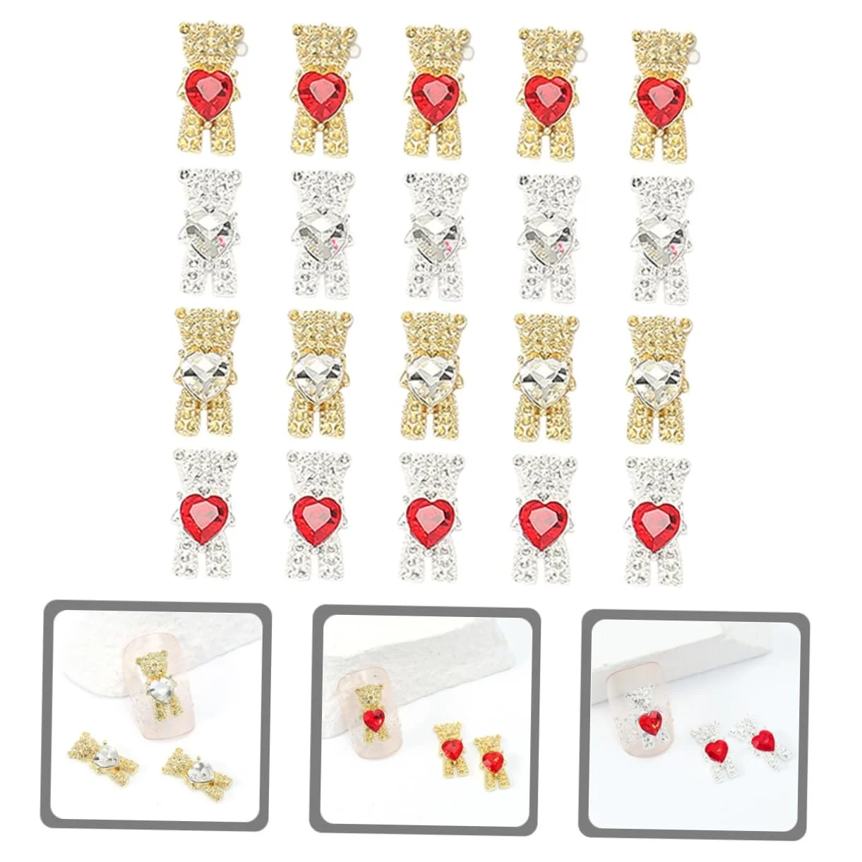 Стразы для ногтей FOMIYES Форма мишек 20 шт., фото №3 Стразы для ногтей FOMIYES Форма мишек 20 шт., фото №3