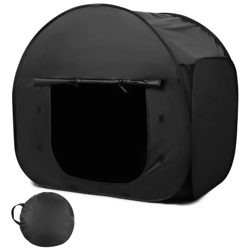 Тент NEWFUN Сенсорный для игр и релаксации, Темная пещера Pop-up для детей с аутизмом с сумкой для переноски, для дома или школы, 120 см, Черный, фото №1
