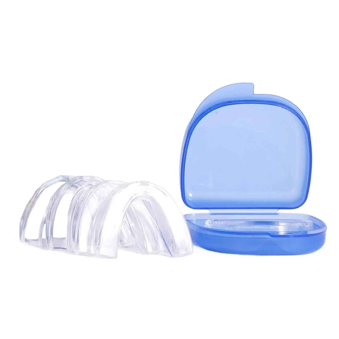 Капа Нічна проти скреготу зубами, 4 шт., зупиняє бруксизм, покращує сон, проти хропіння і скреготу зубами, для дорослих, матеріал EVA (прозора), фото №1 Капа Нічна проти скреготу зубами, 4 шт., зупиняє бруксизм, покращує сон, проти хропіння і скреготу зубами, для дорослих, матеріал EVA (прозора), фото №1