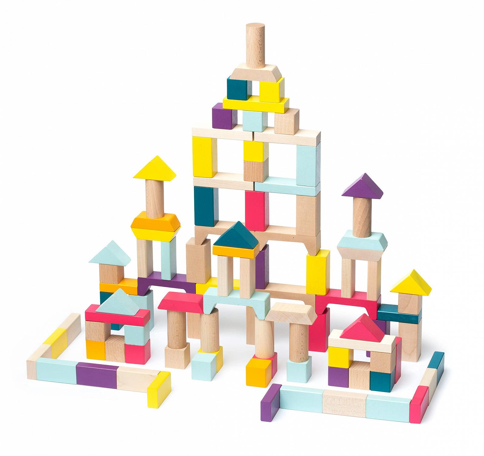Кубики JAMARA Kidiwood Деревянные Цветная Смесь 100 Штук, фото №1