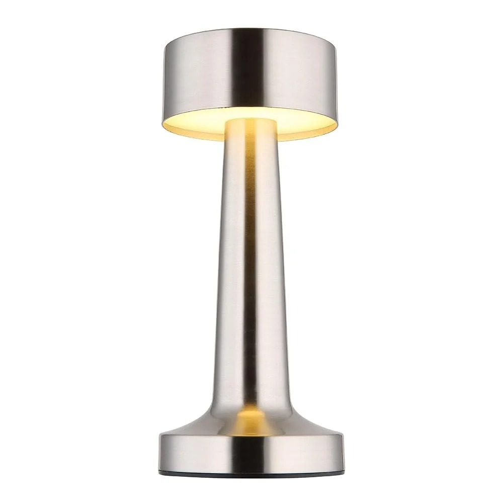 Настольная лампа Globo Серебристая Touch Dimmer Аккумуляторная LED Высота 21 см, фото №7