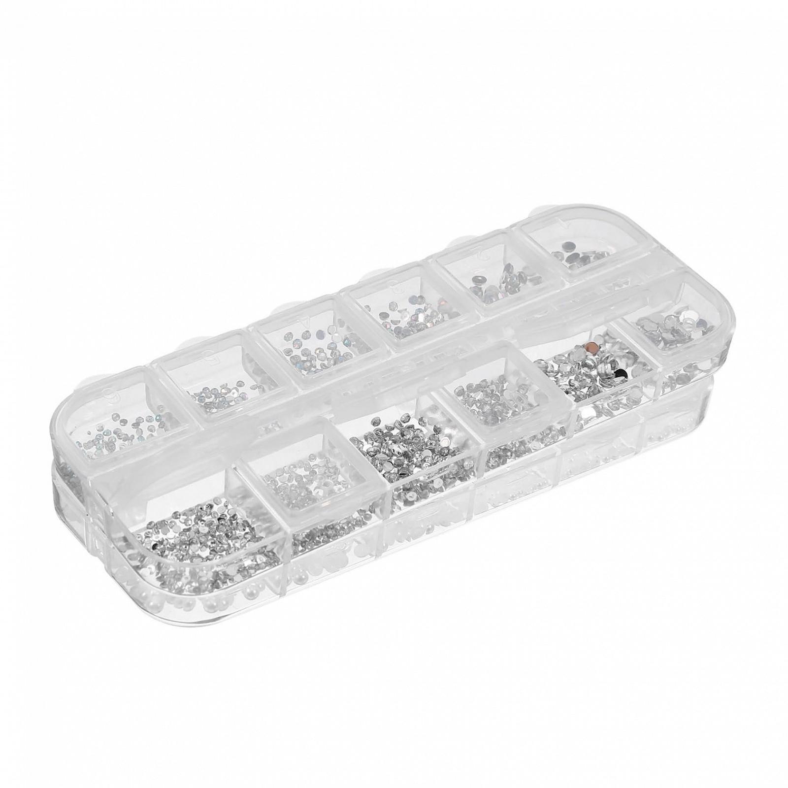 Стразы и жемчуг для ногтей, 2 коробки, плоские полужемчужины и сверкающие кристаллы, украшения для ногтей для женщин, самодельный маникюр, украшения для ногтей, фото №1