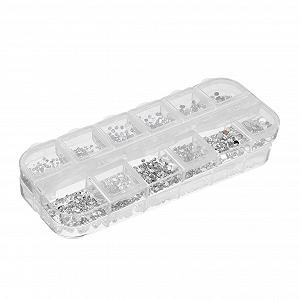 Стразы и жемчуг для ногтей, 2 коробки, плоские полужемчужины и сверкающие кристаллы, украшения для ногтей для женщин, самодельный маникюр, украшения для ногтей - Фото 1