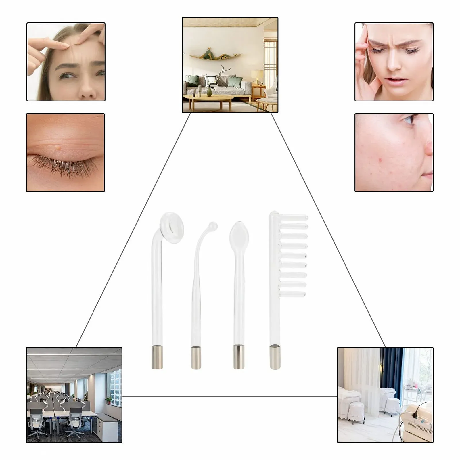 Портативний апарат дарсонваль KingSaid для обличчя та волосся з 4 електродами, фото №4