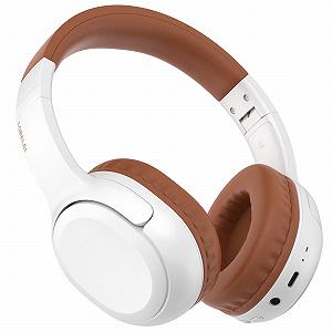 Наушники LORELEI B-C5 Беспроводные Bluetooth На-ухо Встроенный микрофон Время воспроизведения 30 ч Легкие Складные Белый/Коричневый - Фото 1