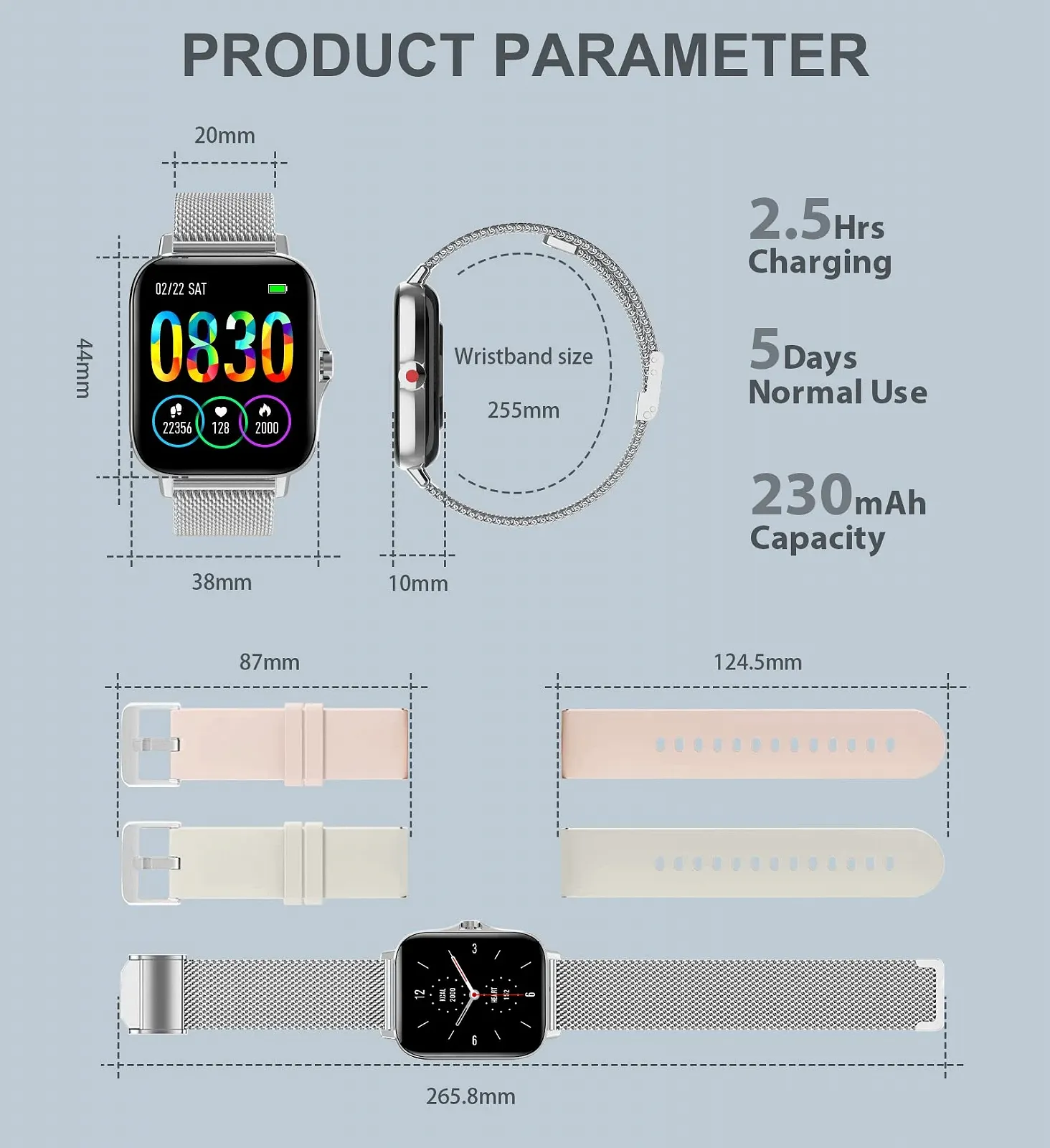 Смарт-годинник Жіночий Iaret 1.7 Inch IP67 Водонепроникний, фото №7