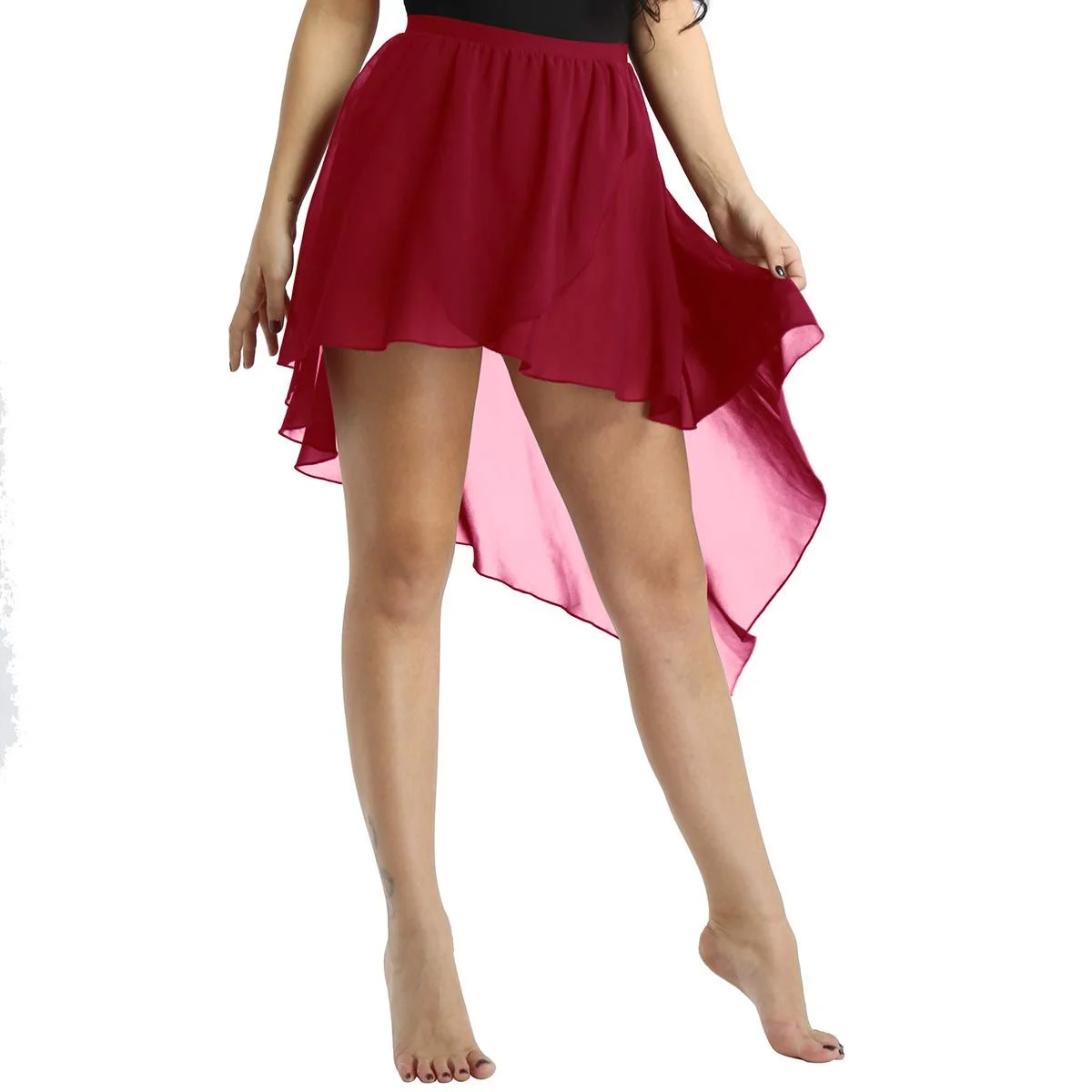 Балетна спідниця iEFiEL з еластичним поясом, обгортка, 2 шари шифону, фото №4