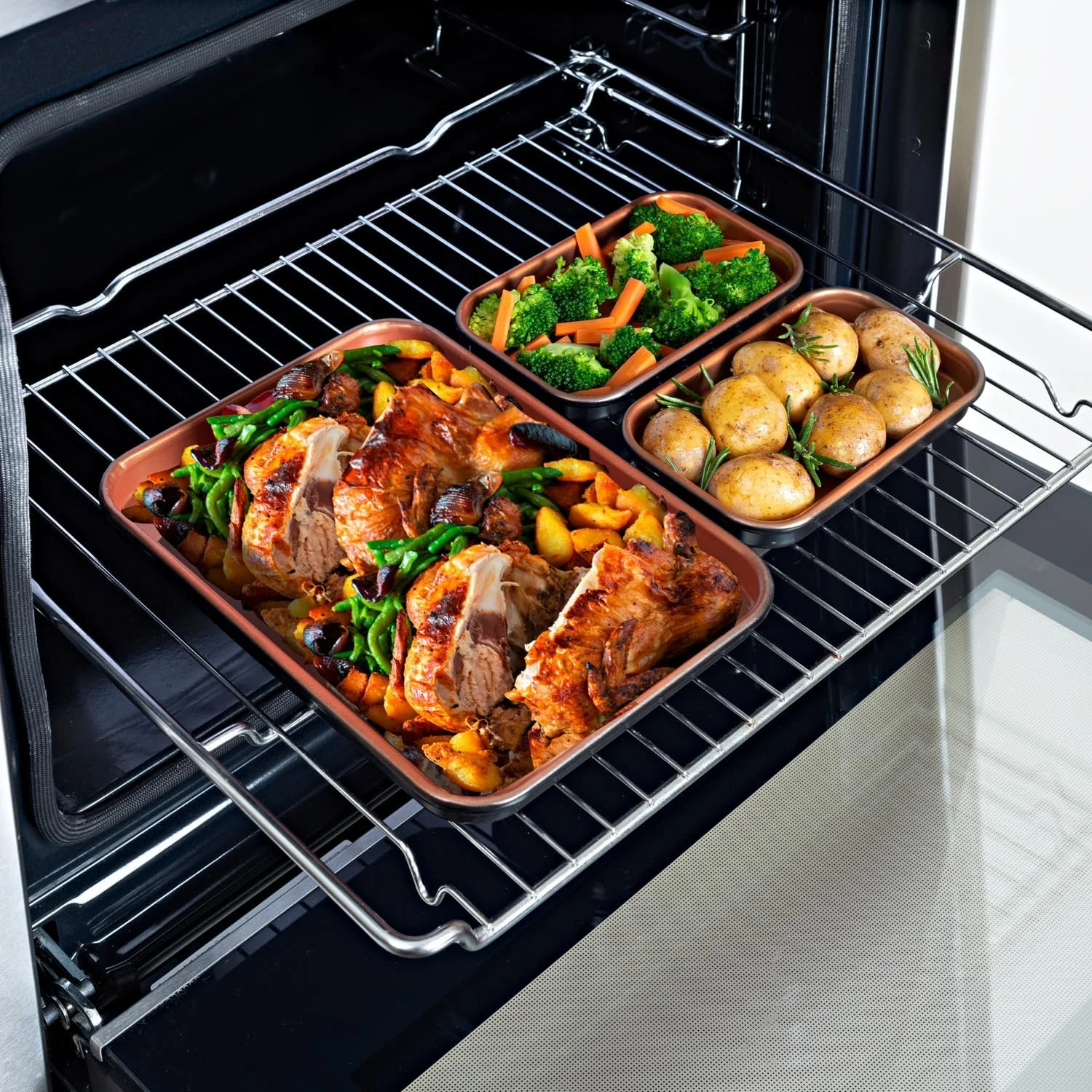 Набор форм для запекания 3 PAGEN Мини 3 шт. Углеродистая сталь 24x18 см и 16x10 см, фото №2