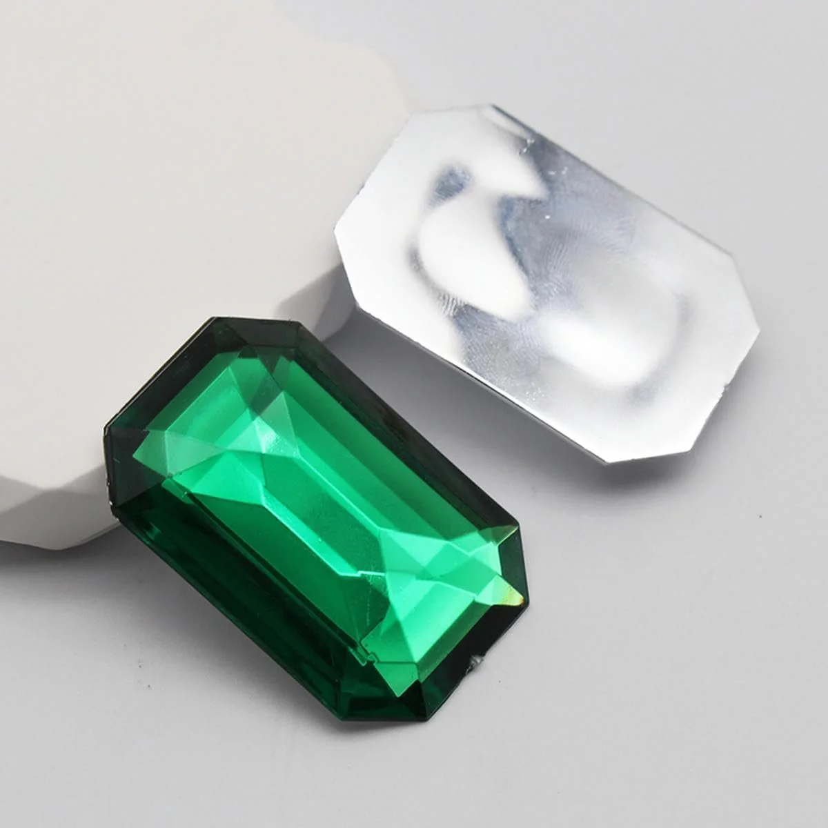 Кристаллы Flatback Прозрачный Белый Акриловый Камень Прямоугольник 28x40 мм, фото №2