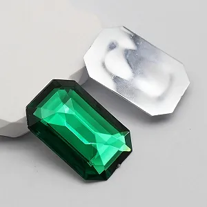 Кристаллы Flatback Прозрачный Белый Акриловый Камень Прямоугольник 28x40 мм synthetic.ua - Фото 1