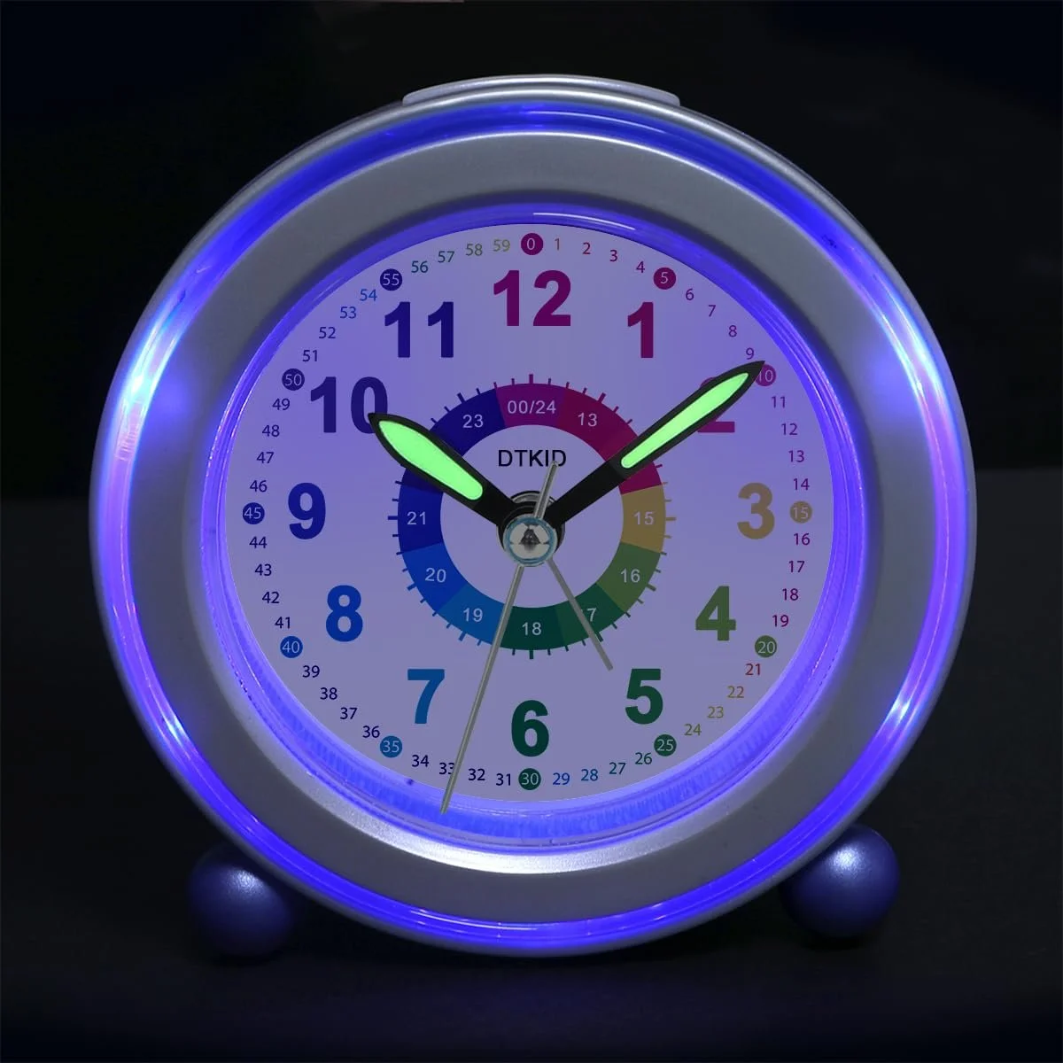 Дитячий Будильник DTKID, Безшумний будильник з повтором сигналу та нічником, фото №3