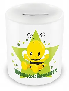 Скарбничка Samunshi з ім'ям та мотивом бджілки для дітей - Фото 1