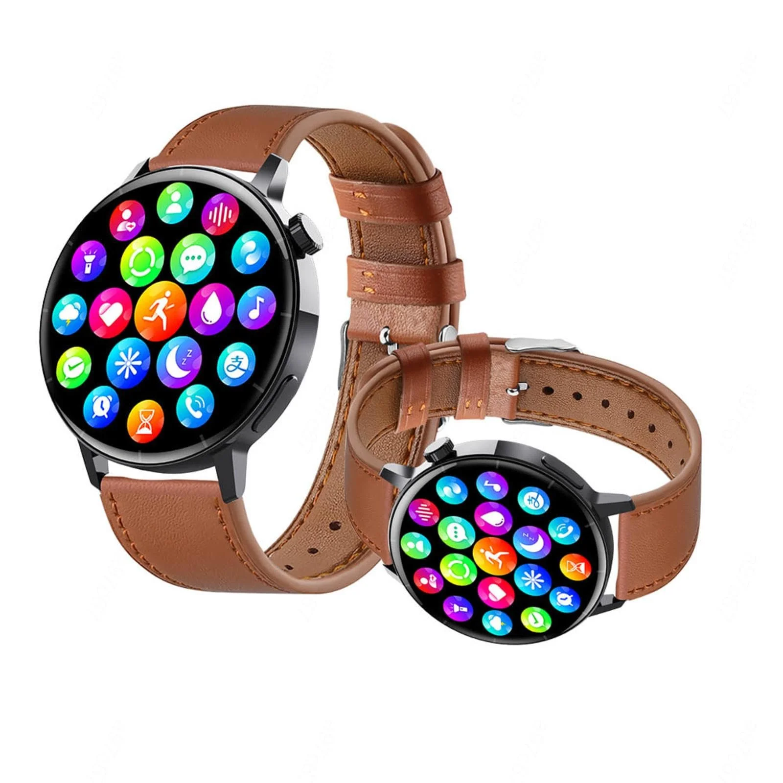 Смартгодинник Betterlife F67S0620 з вимірюванням кров'яного тиску, 1.43", коричневий, фото №1