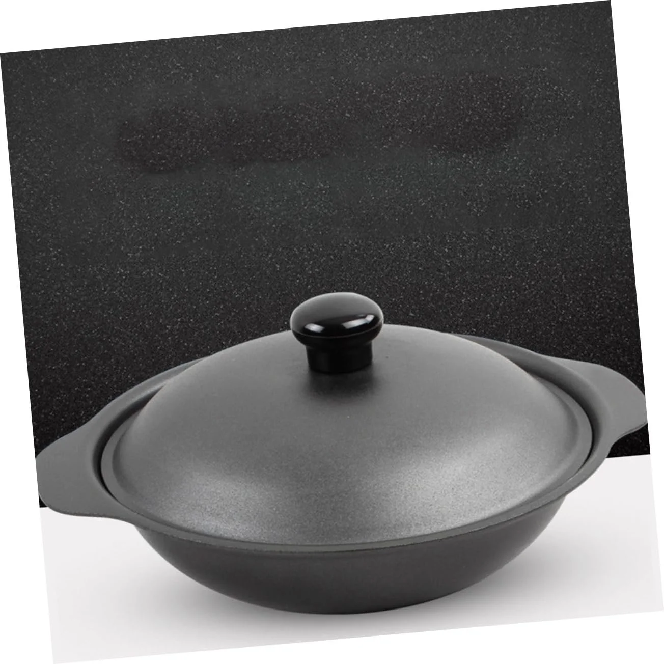 Горшок Ciieeo чугунный глиняный 22 см с крышкой термостойкий эргономичный, фото №8