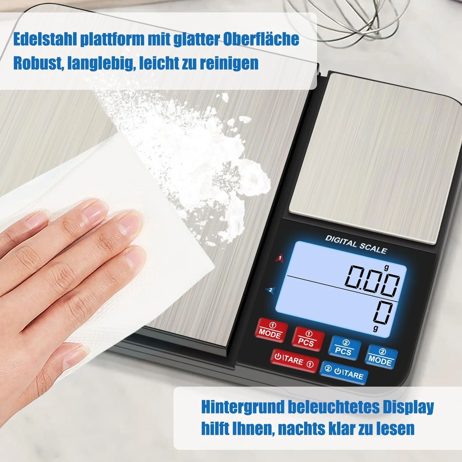Цифрові кухонні ваги Diyife 2 Platforms 10 kg/1 g & 500 g/0.01 g, фото №5 Цифрові кухонні ваги Diyife 2 Platforms 10 kg/1 g & 500 g/0.01 g, фото №5