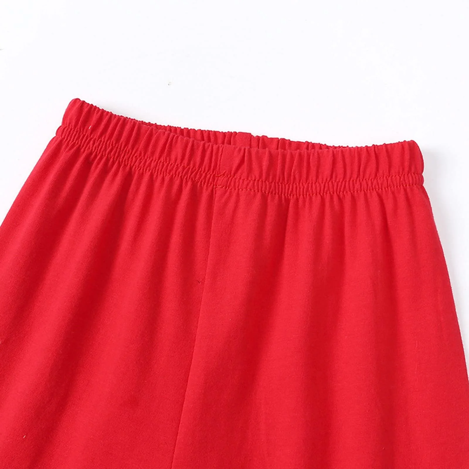 Дитяча піжама з довгим рукавом, різдвяна червона однотонна, фото №7