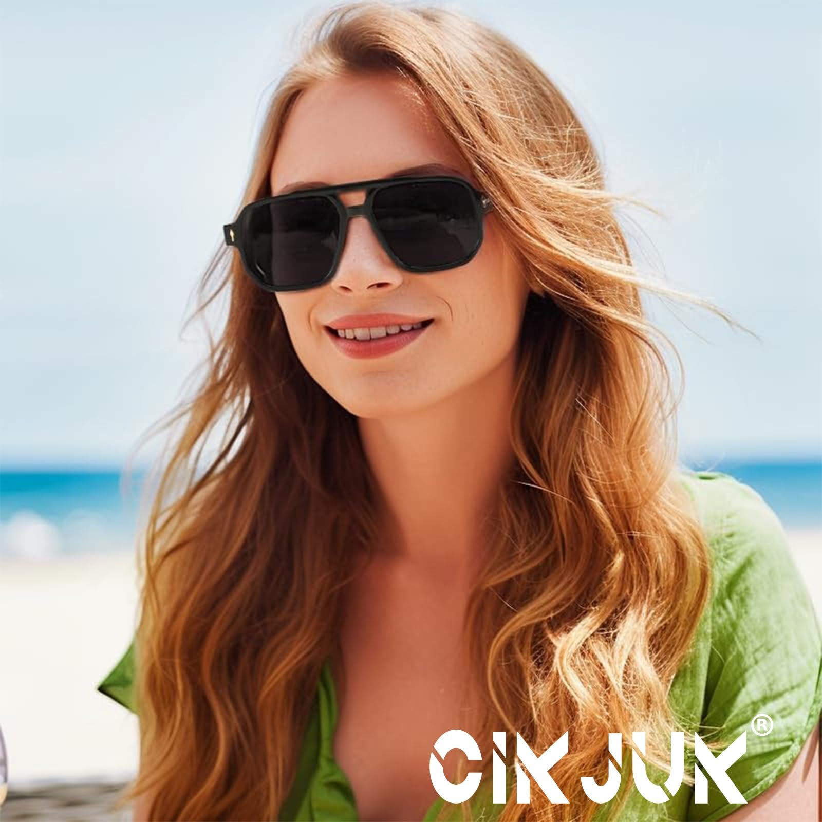 Сонцезахисні окуляри Авіатори Ретро CIKJUK Квадратні лінзи UV400, фото №6