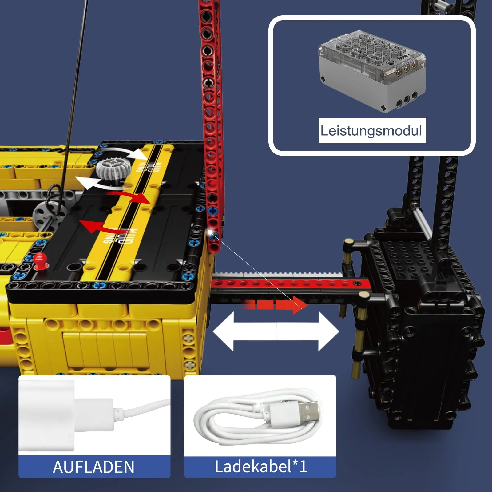 Конструктор Кран Грузовик Mould King Technik 4318 деталей, управляемый через приложение, высокопроизводительный гусеничный кран с моторами, игрушечное строительное транспортное средство для детей, фото №3