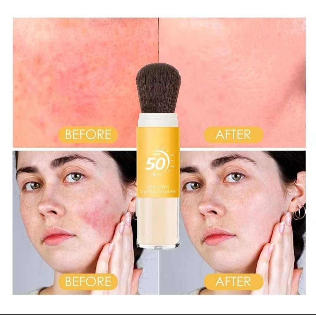 Пудра с кистью SPF 50, матирующая, для контроля жирности, дышащая, для всех типов кожи (3 шт), фото №4