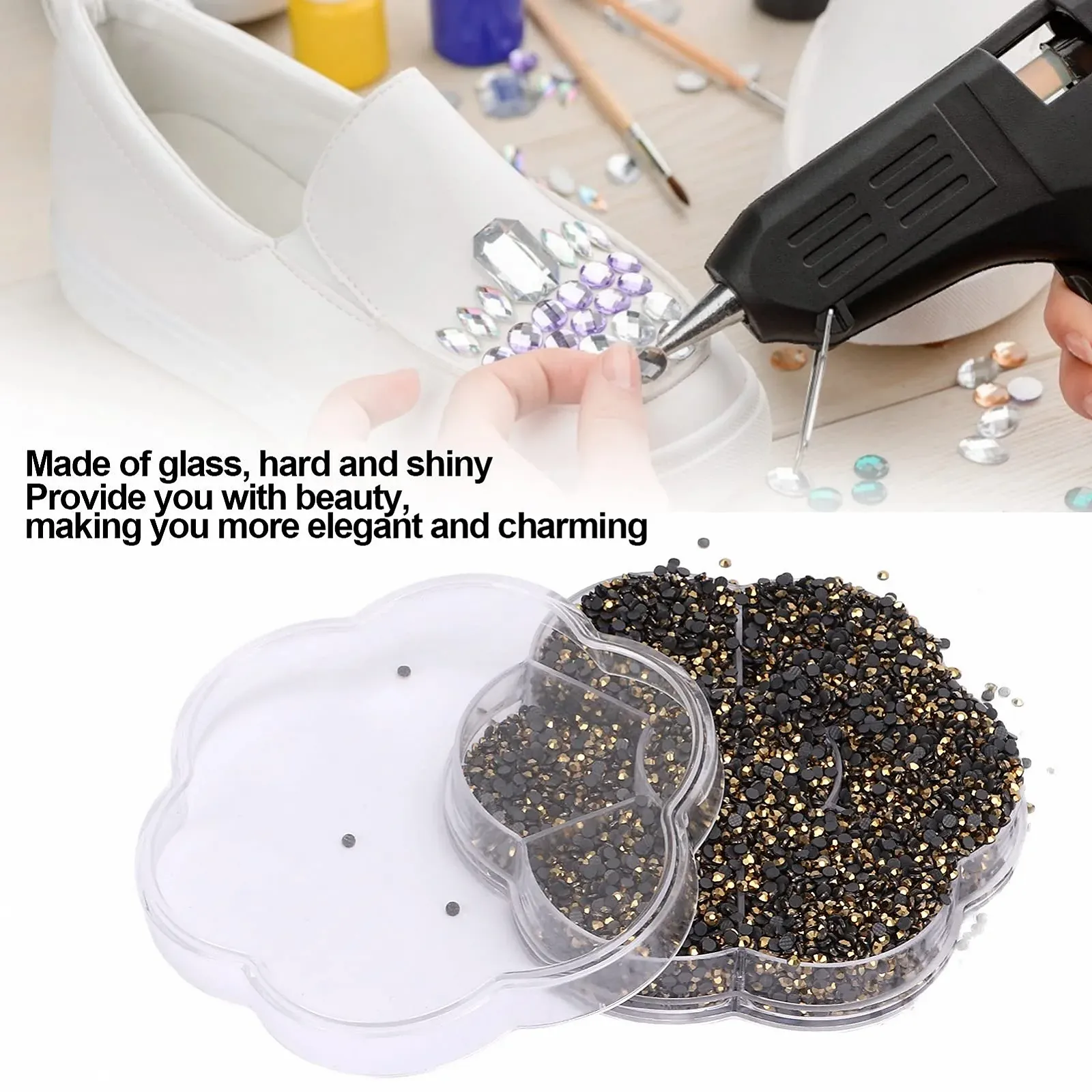 Стразы Стеклянные в пакетиках для ногтей, для обуви Ближний Восток Бриллиант Горячий Бриллиант DIY Одежда Хрустальные Стеклянные Стразы для одежды Горячие Блестки, фото №4