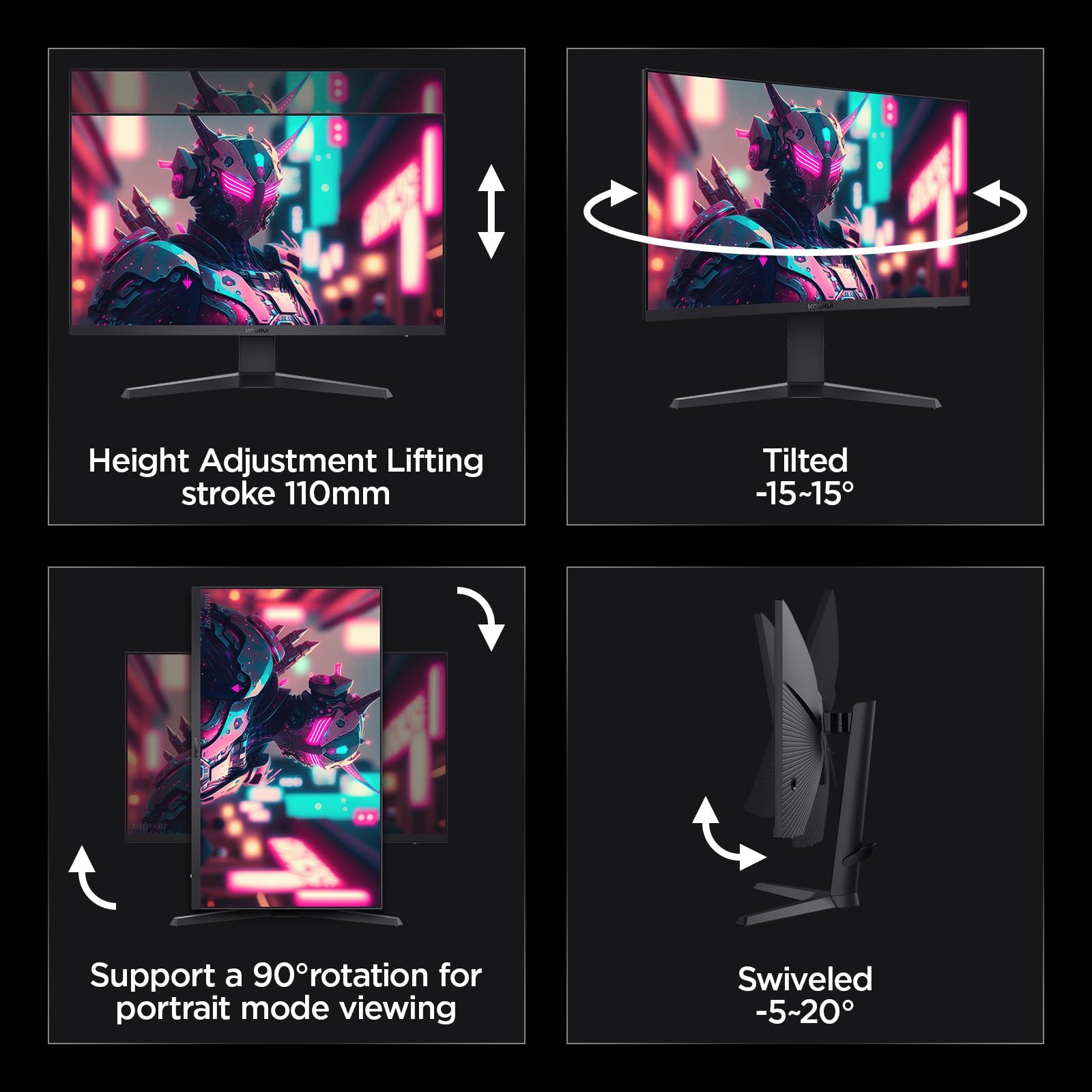 Монітор 27" KOORUI MG27H3Q 2К IPS 170 Гц, фото №5 Монітор 27" KOORUI MG27H3Q 2К IPS 170 Гц, фото №5