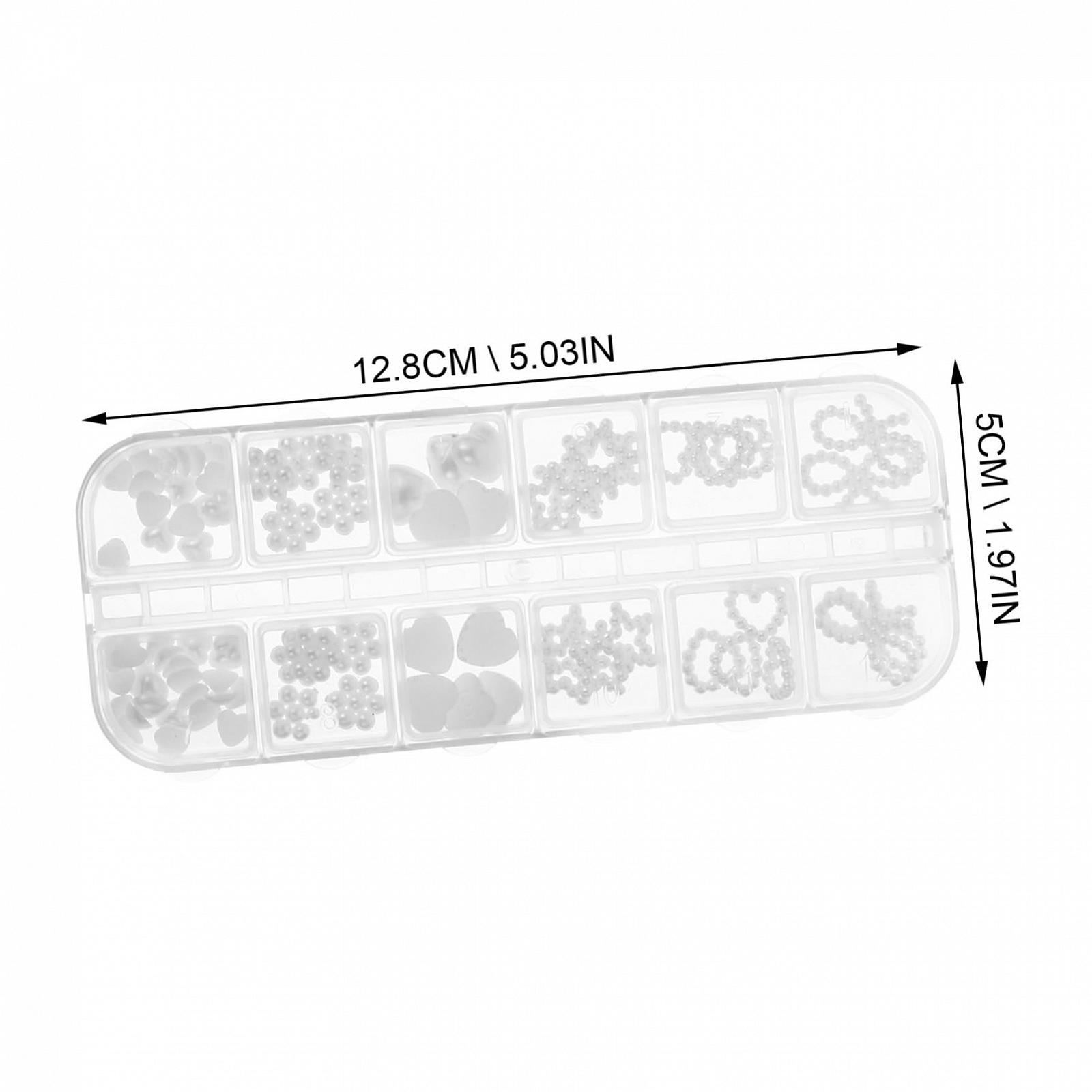 Украшение для ногтей Healvian, 3 коробки, мини-аксессуары, 3D-подвеска для ногтей, золотая подвеска для ногтей, украшение в форме сердца для маникюра, хрустальное украшение, белые украшения, плоский жемчуг, фото №2