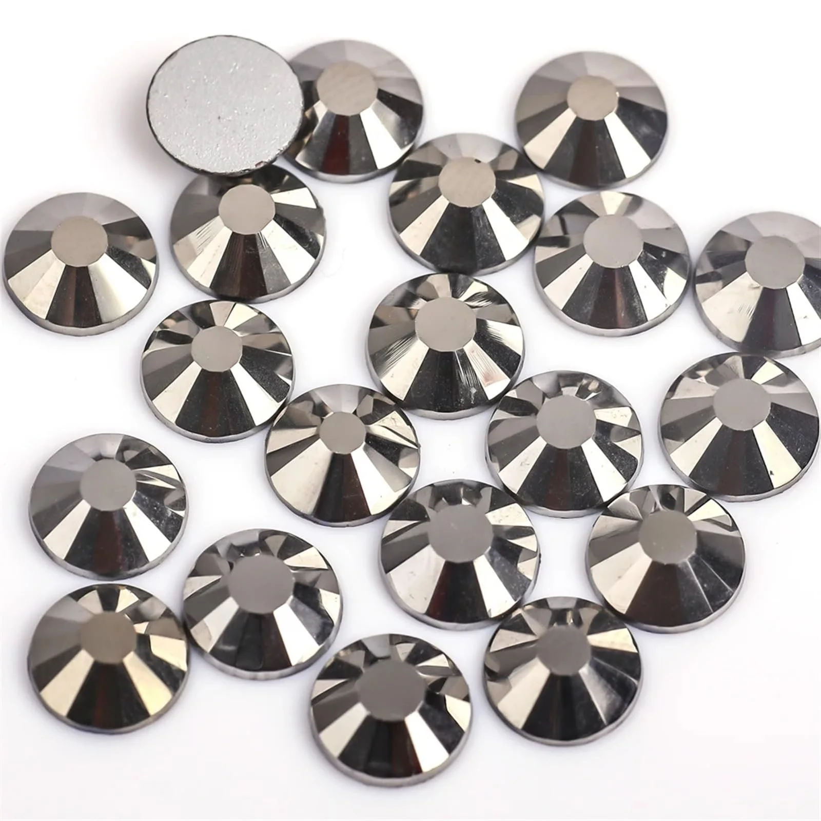 Стрази Hot Fix для рукоділля, 144 шт, 3D кристали прикраси без гарячої фіксації Jet Hematite, SS34, фото №1