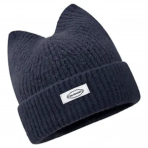 Шапка в'язана зимова, мила котяча для дівчат - Фото 1