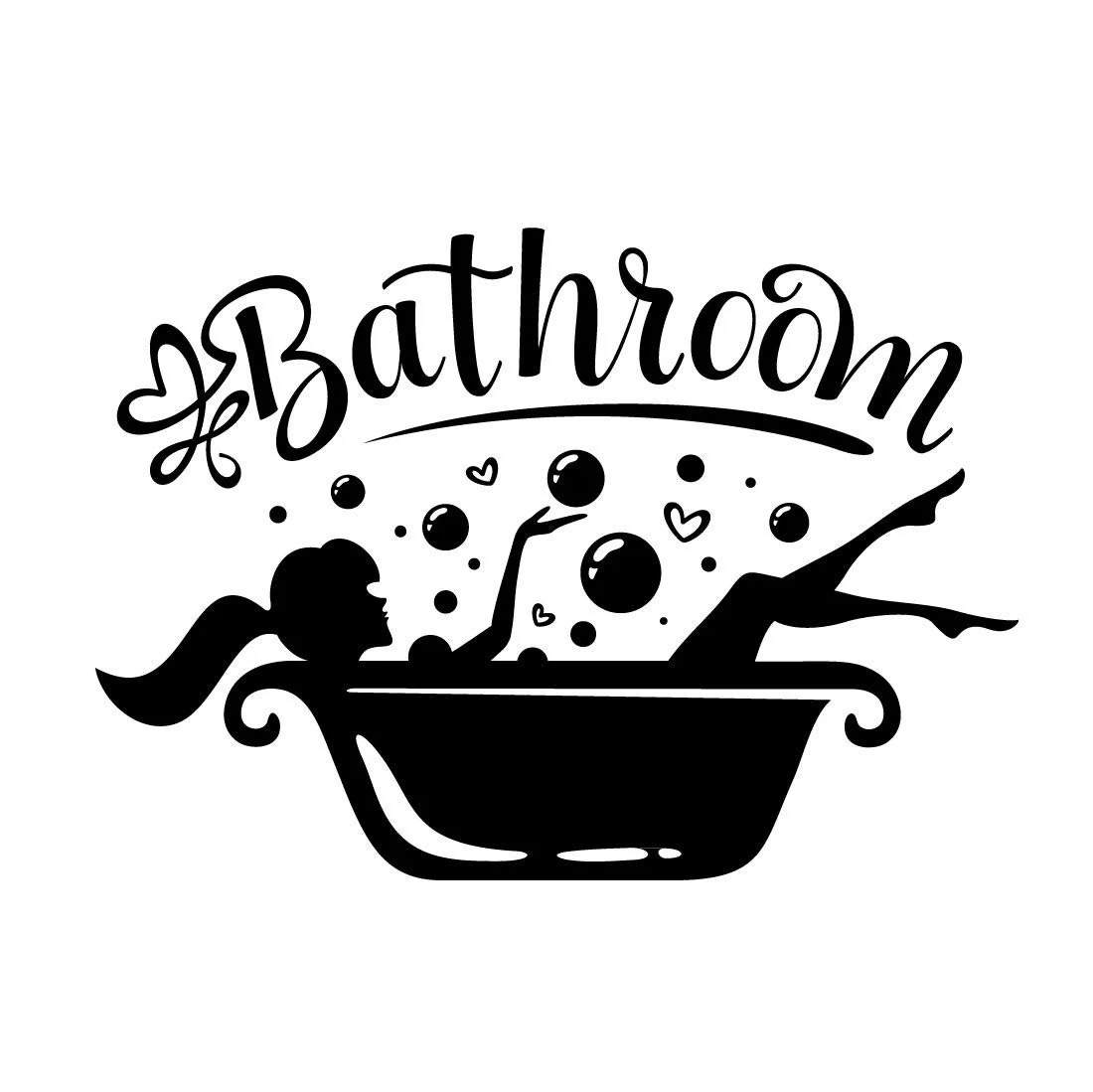 Наклейка на двері ванної Декор Жінка 30 x 22 см, фото №1