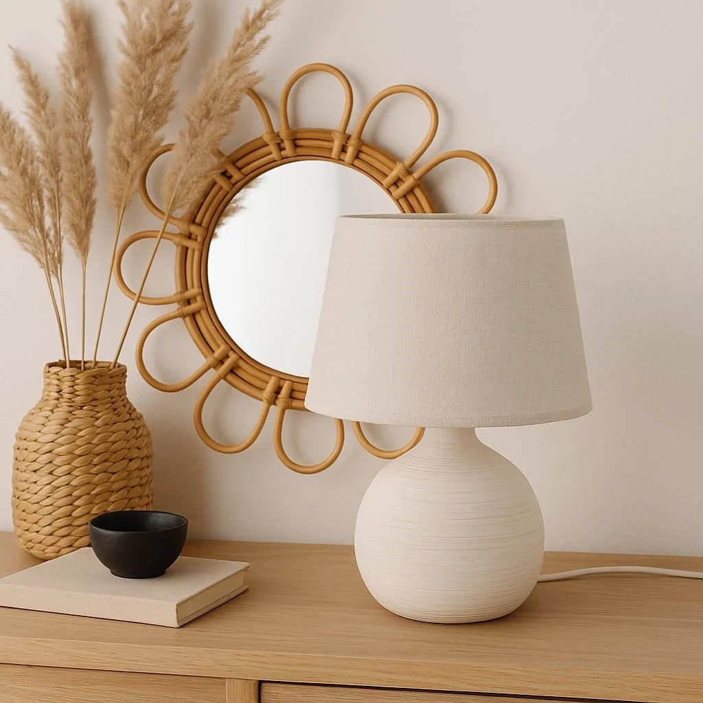 Настільна лампа Luxus London H 25 x Діаметр 18 E14 Кераміка Коричневий, фото №5