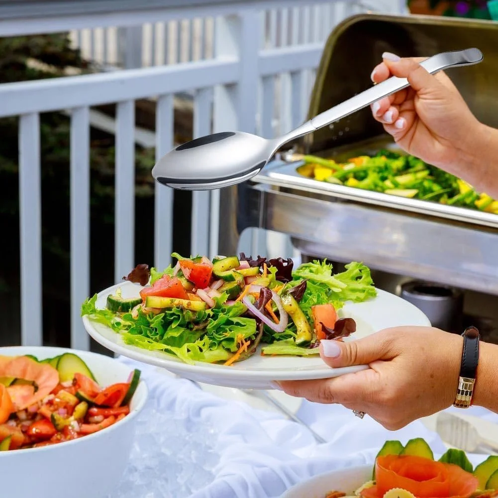 Ложка для сервірування велика нержавіюча сталь з довгою ручкою і прорізом, фото №5 Ложка для сервірування велика нержавіюча сталь з довгою ручкою і прорізом, фото №5