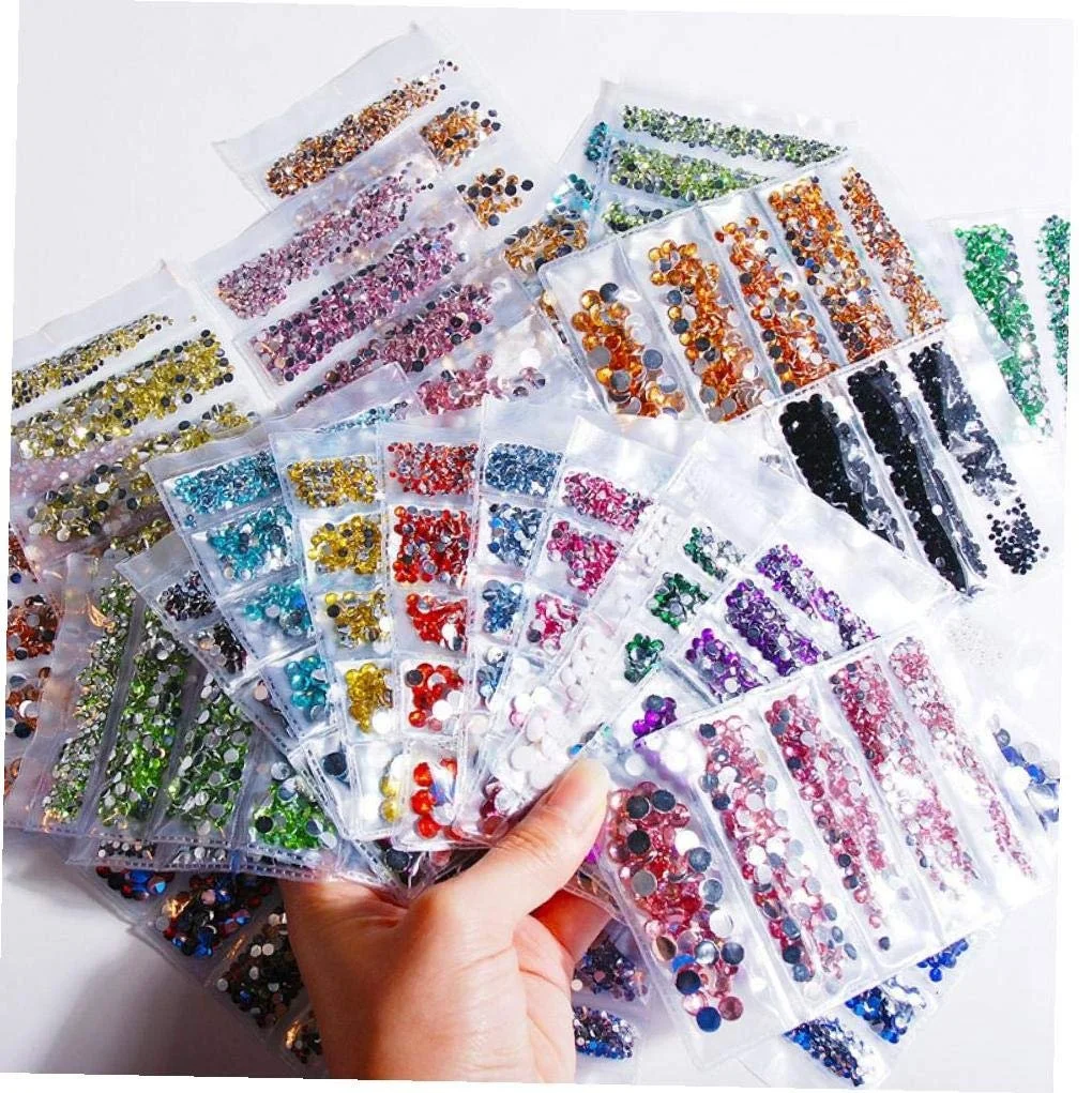 Стрази Плоскі Кристалічні 1000 шт. Різнокольорові, фото №1