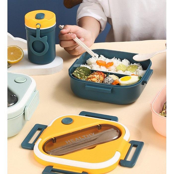 Ланч бокс з пристроями і ручкою 1300 мл Healthy синьо-жовтий, фото №2 Ланч бокс з пристроями і ручкою 1300 мл Healthy синьо-жовтий, фото №2