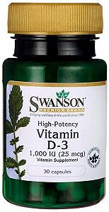 Витамин D3 Swanson Vitamin High Potency 1000 IU 25 mcg 30 caps - Фото 1