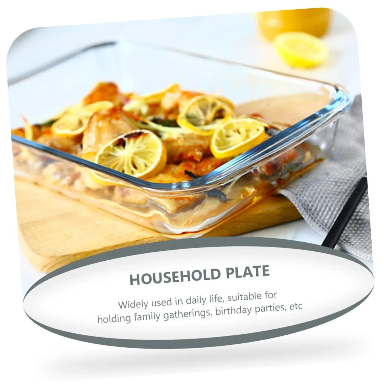 Форма для запікання скляна прямокутна термостійка для мікрохвильової печі, фото №3 Форма для запікання скляна прямокутна термостійка для мікрохвильової печі, фото №3