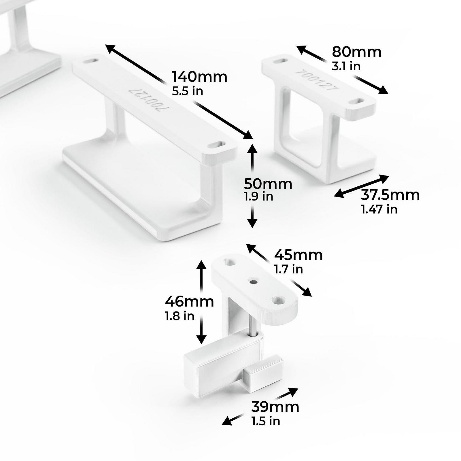 Держатель для ноутбука Mobilefox Под стол Кронштейн Полка с защитой от падения для Notebook MacBook 0-35 мм Белый, фото №6
