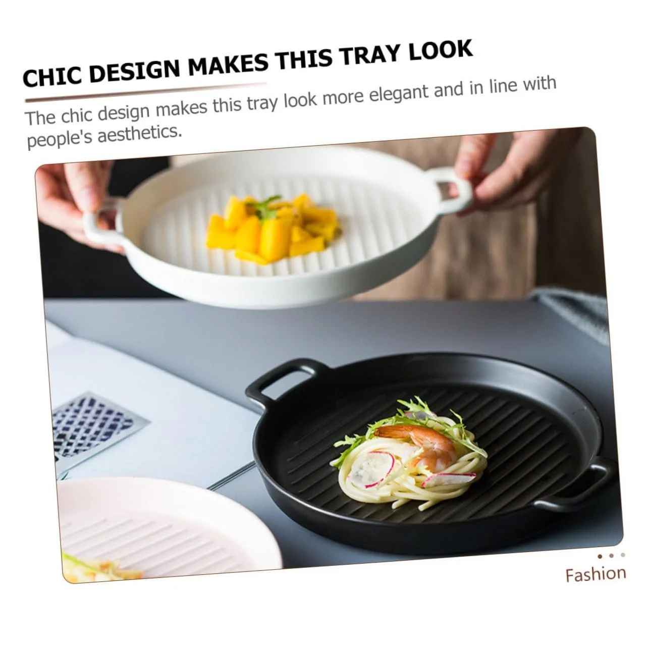 Форма для запекания Nordic керамическая круглая со смужками с двойными ручками большая, фото №7 Форма для запекания Nordic керамическая круглая со смужками с двойными ручками большая, фото №7