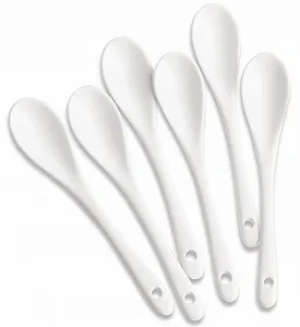 Ложка кавова порцелянова біла 6 шт. - Фото 1