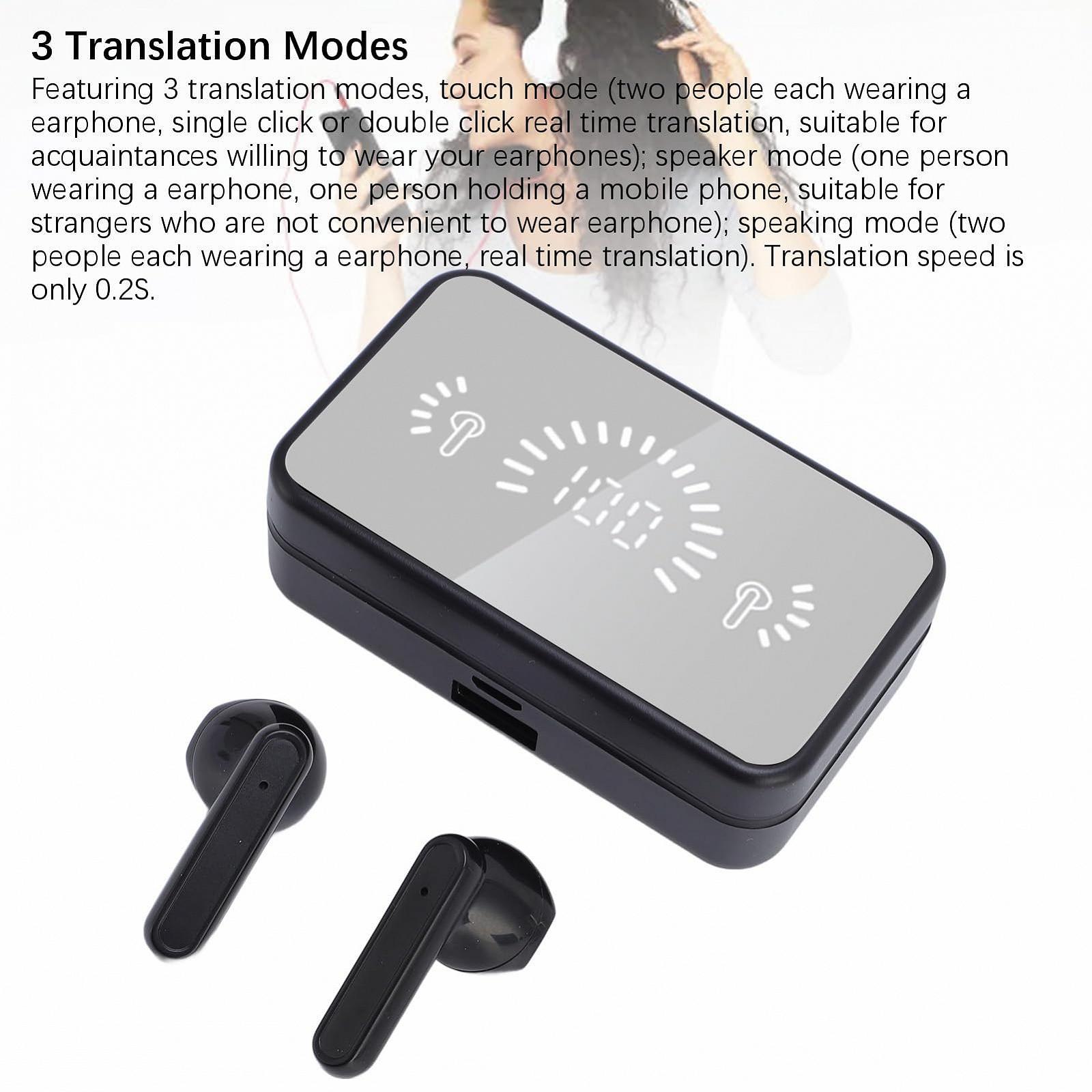 Навушники-перекладач ASHATA, 5.4, сенсорне керування для бізнесу, чорний, фото №4