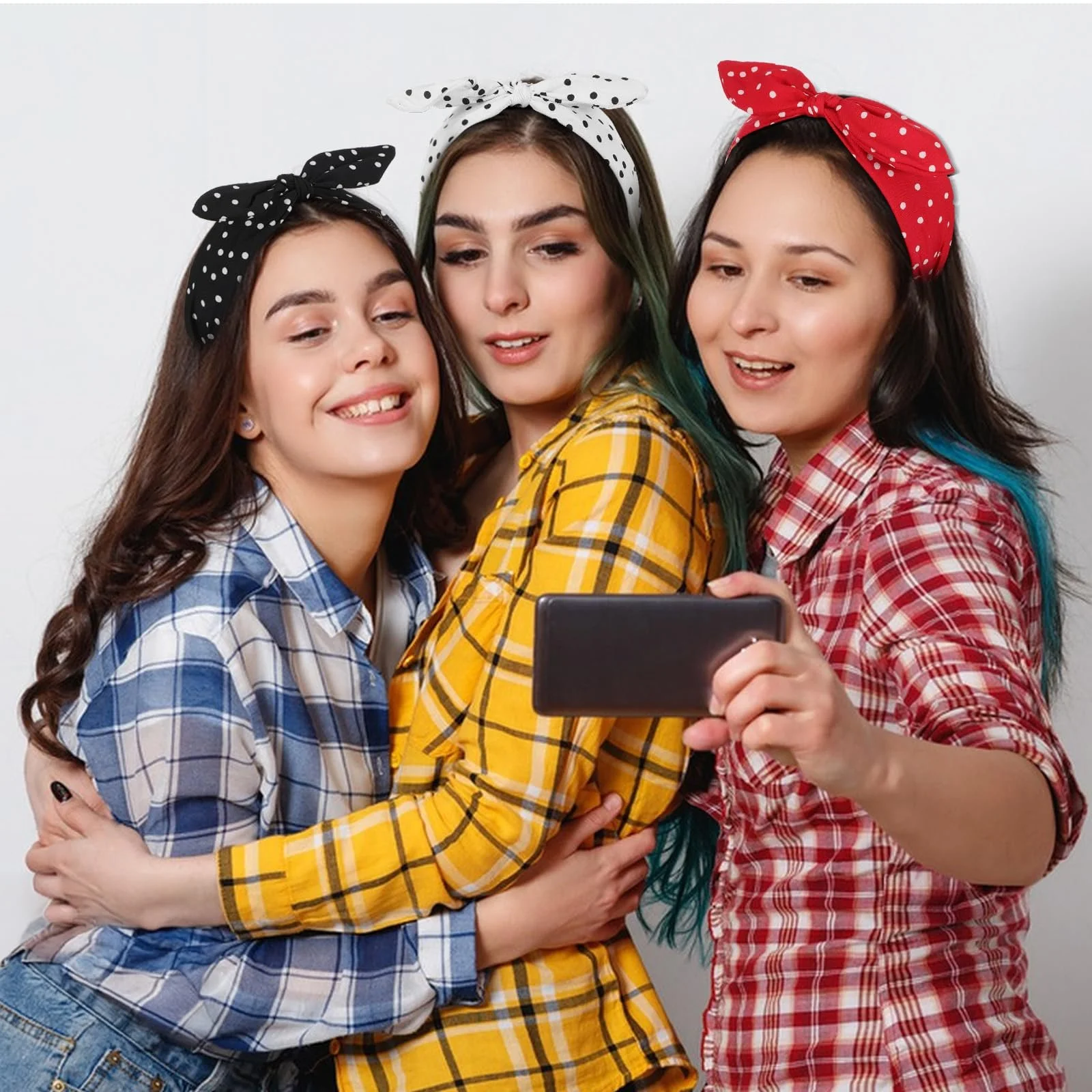 Пов'язка на голову Широка в горошок з бантом, фото №6