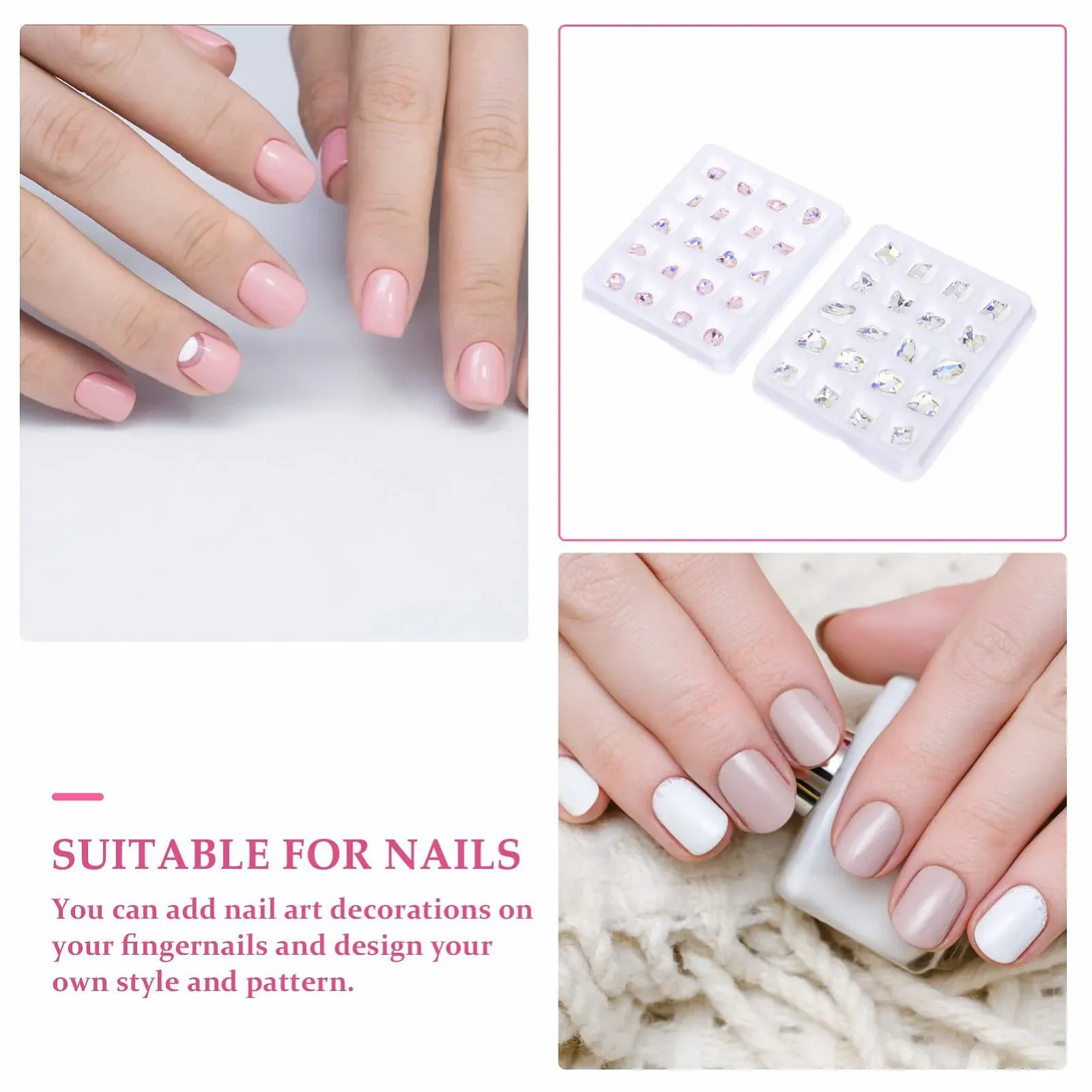 Стразы Healvian 80 шт. Украшения для ногтей. Аксессуары для ногтей своими руками. Орнамент. Аксессуары для ногтей своими руками. Подвески. Аксессуары для ногтей. Формованный дриль. Пластик, фото №9