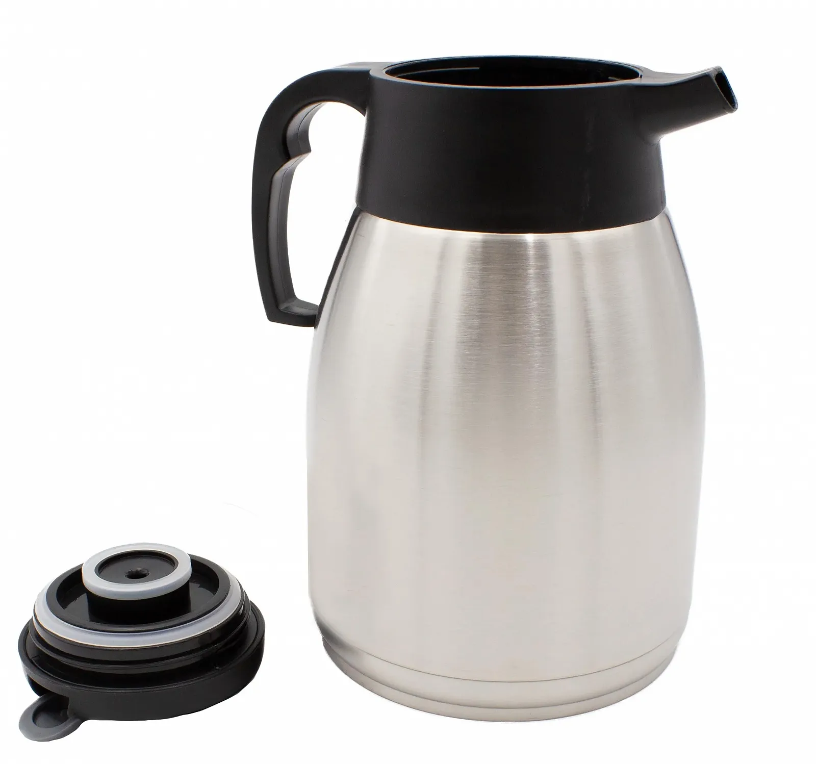 Термос Кофейник 1.5 Л Thermos Нержавеющая сталь Двустенный Кофейник с Операцией Одной Рукой Изолированный Кувшин Термический Чайник для Кофе, Чая, Воды и т.д. Изолированный Термический, фото №2